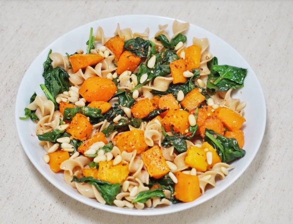 Butternut Squash and Spinach Pasta